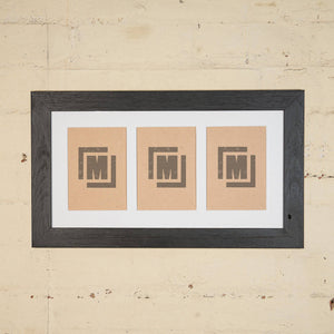 3 in 1 black picture frame with white border. Australia made from recycled timber. 
