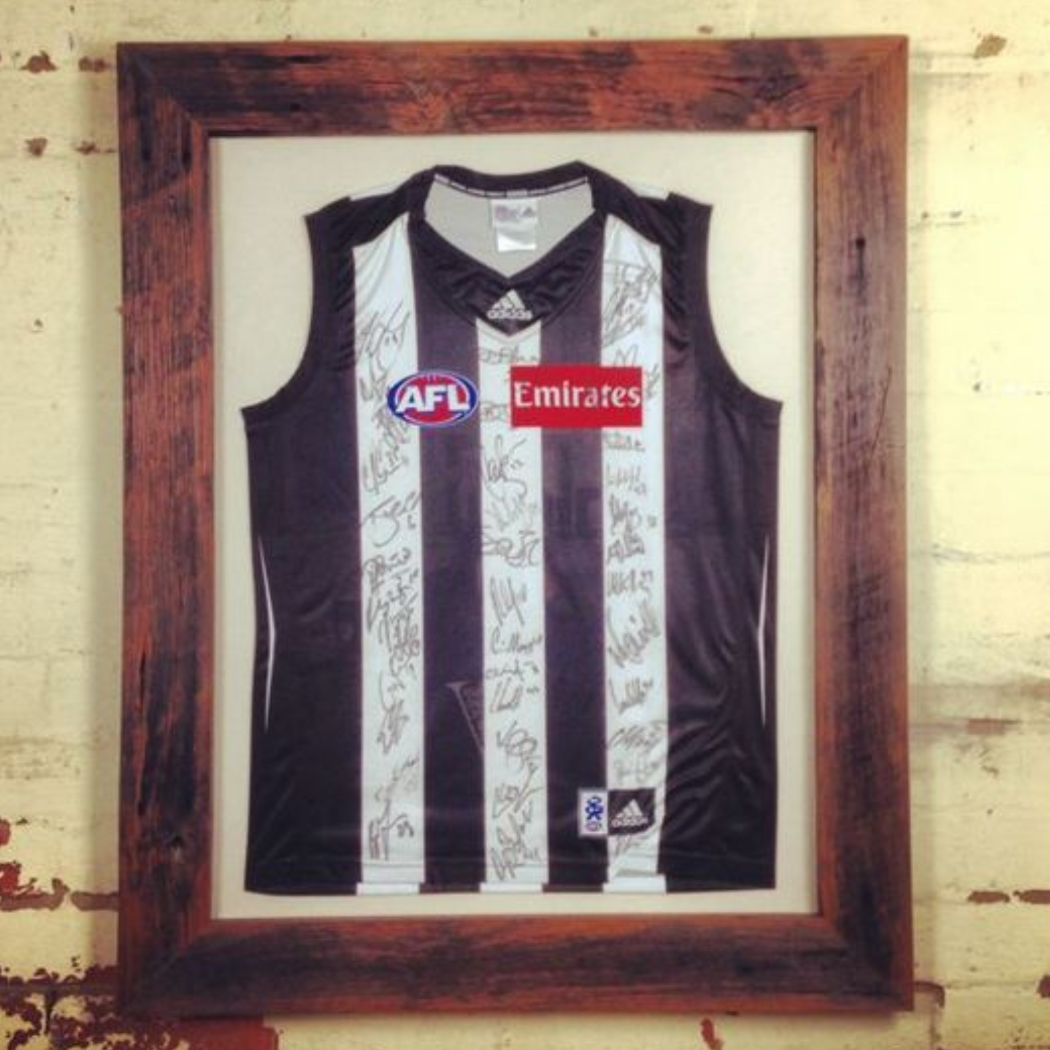 Box frAme for Collingwood football jump. Recycled wood frame. 