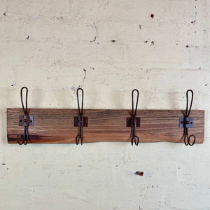 High quality wooden coat rack Australia with brown hooks. 