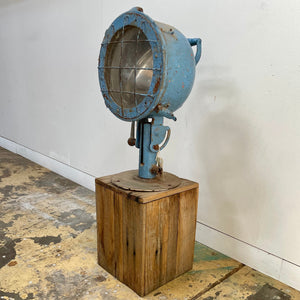 Blue vintage ship light, can be attached to table or floor. Australia