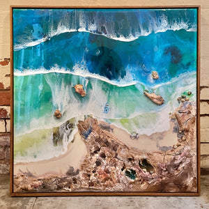 Judy Waters Resin Artwork. Eco friendly, ethical floating frame by Mulbury. 