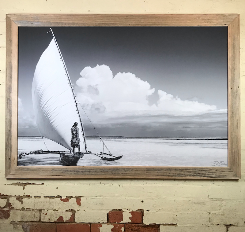 Black and white vintage sailboat photo