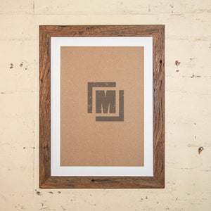 photo frame stores. Photo of large sqaure timber picture frame with dark brown finish. 