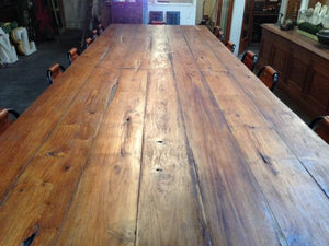 Long rectangle table, Australia. Upcycled timber. 
