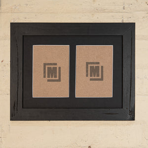 Double black picture frame with black border. 