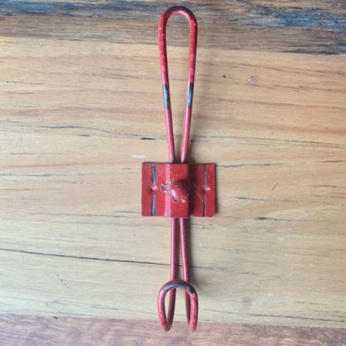 Red rustic hanging hooks in Melbourne, AUstralia. Coat hook. 