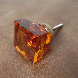 Amber orange glass cupboard knobs