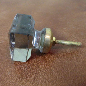 Light clear grey glass cupbiard handles. 
