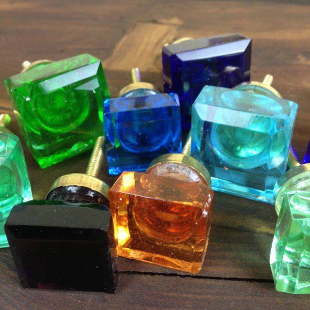 Various colour glass drawer handles, Australia