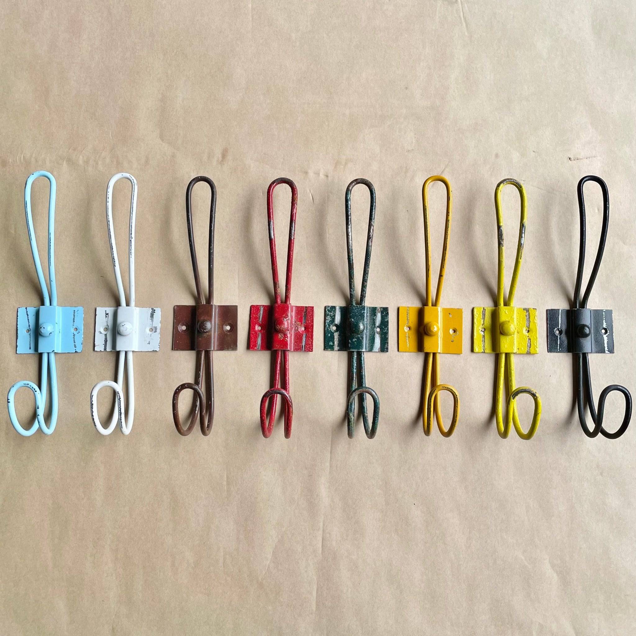 Decorative wall hooks Australia. Long Coloured Metal Hanging Coat Hooks.  Eco-friendly. – Mulbury