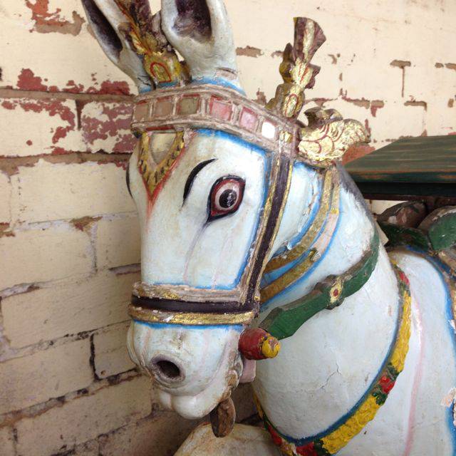 Antique colourful carousel horse