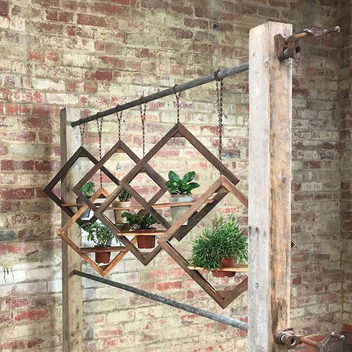 wooden plant pot hanger Hanging Planters made from Recycled timber. Sustainable planters. – Mulbury
