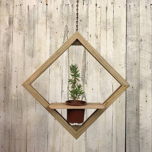 Oak finish, recycled wood Hanging planters by Mulbury