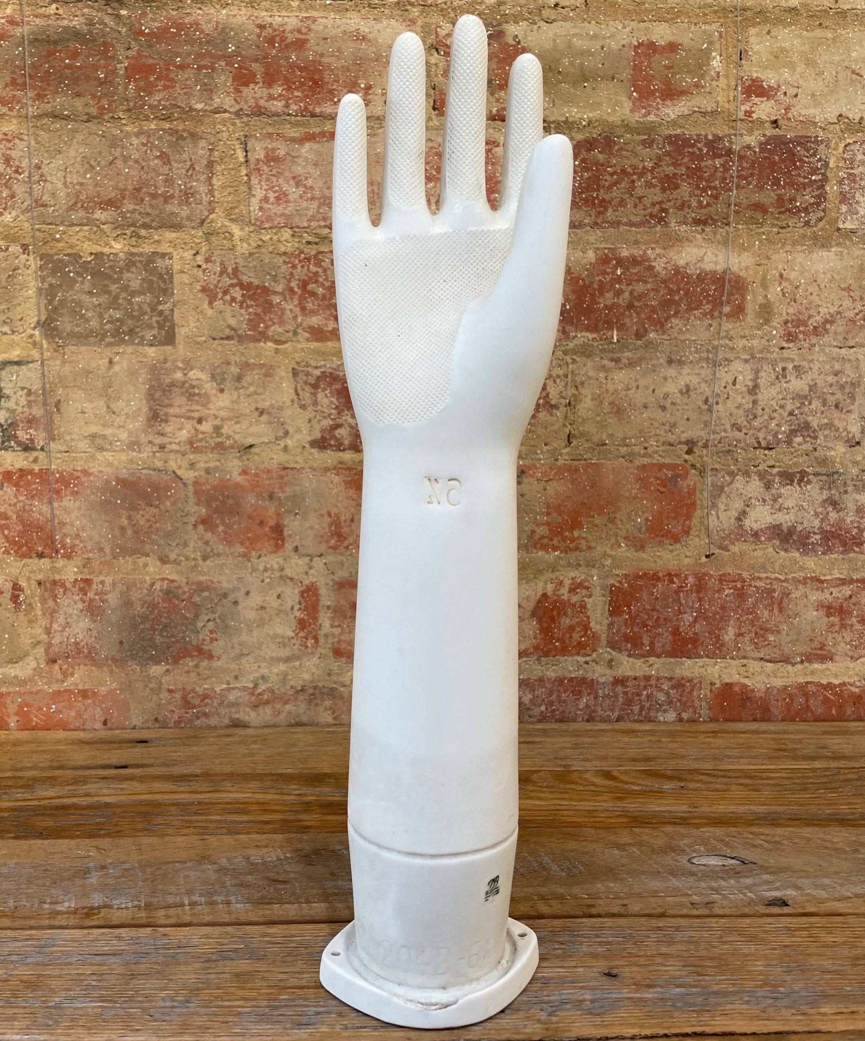 Vintage porcelain white glove mould, standard size glove. 