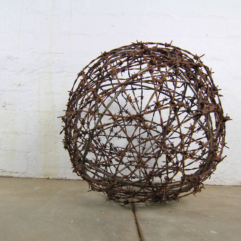 Rustic barbed wire ball light fittings Australia. 