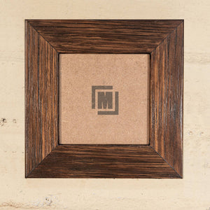 Small sqaure 5 x5 dark stained recycled tinber picture frames. 