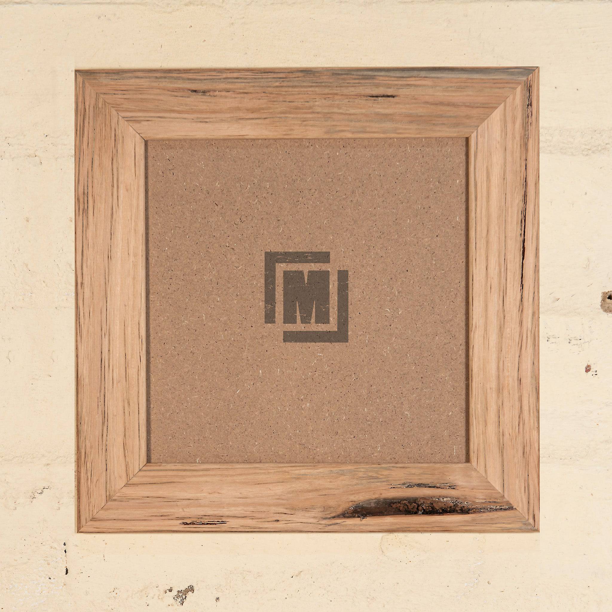 Square 8 x 8 and 6 x 6 photo frames made from natural timber, Australian made. 