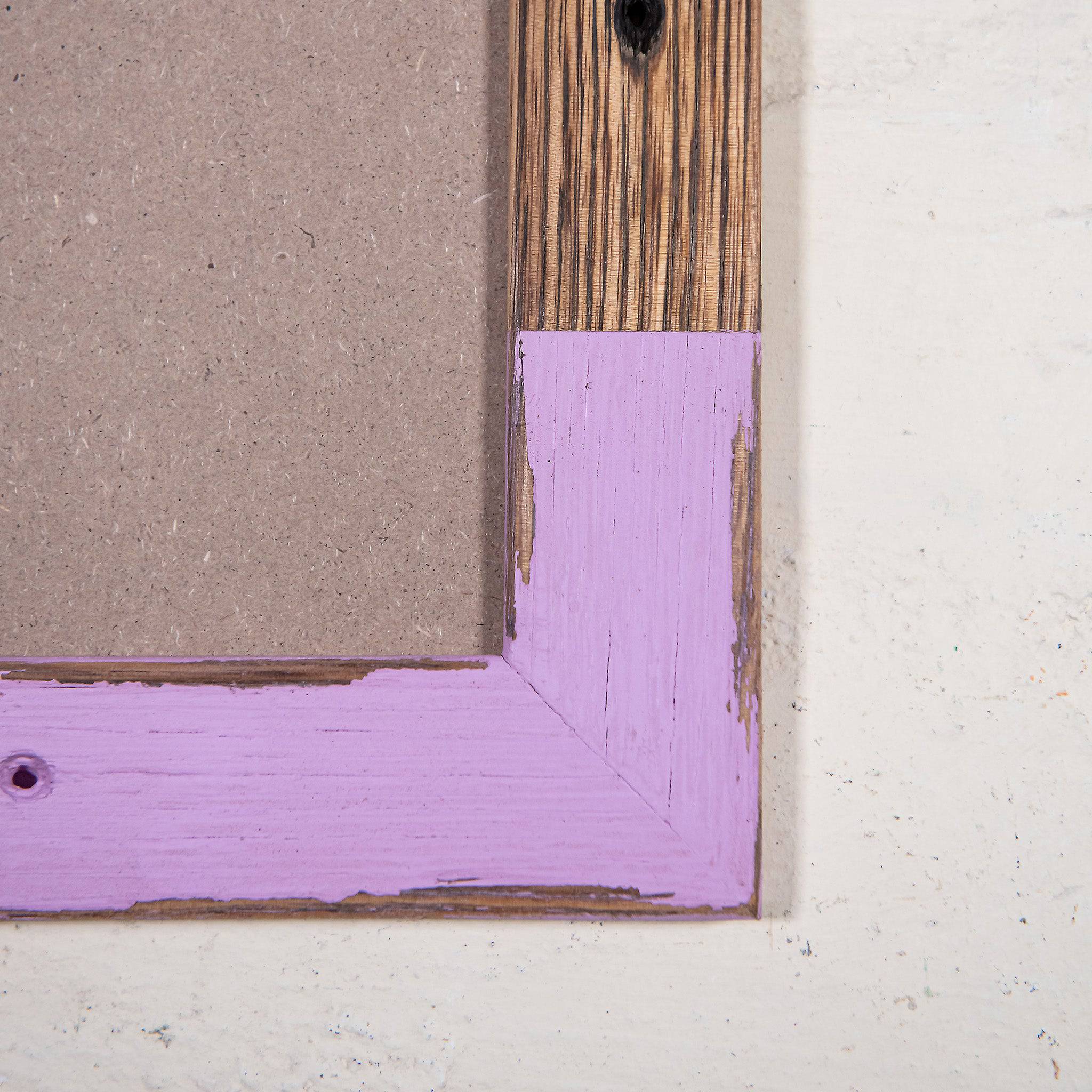 purple picture frames online melbourne, close up of corner. 