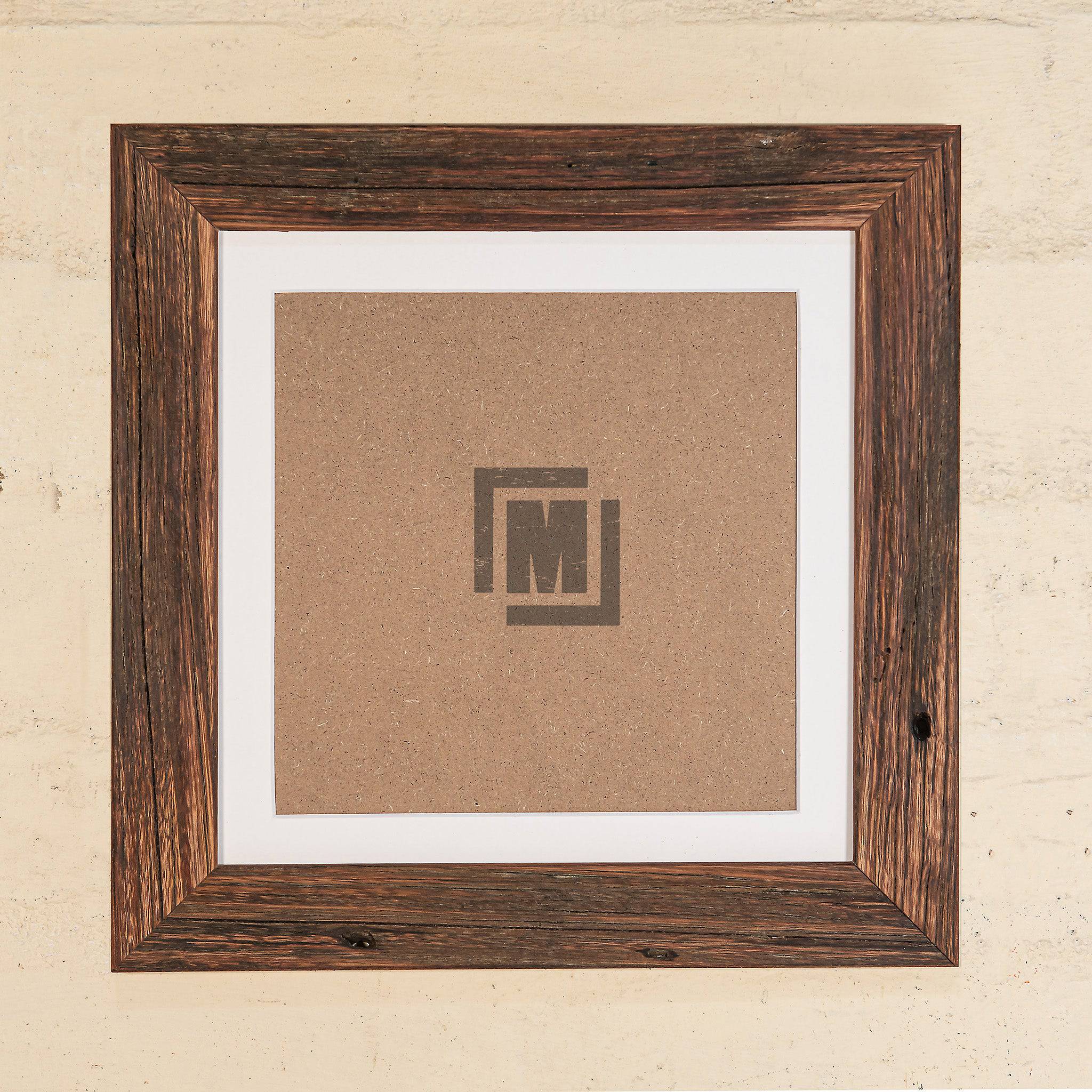 photo frames custom. Golden brown upcycled wood 7" x 5" photo frame. 