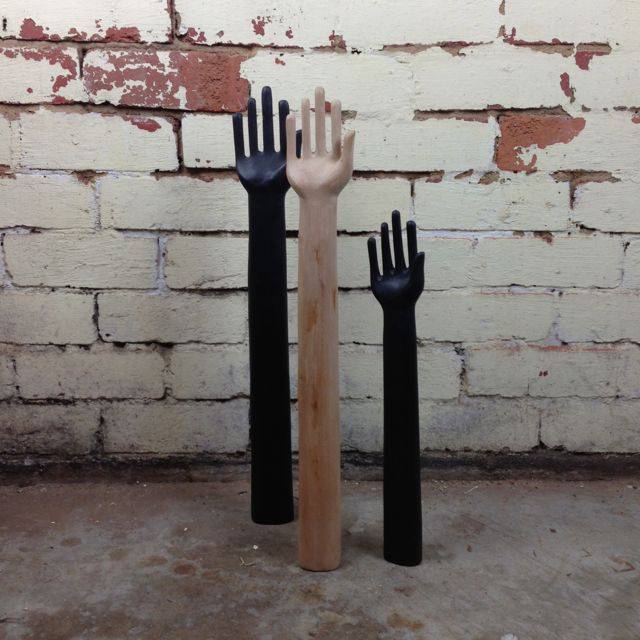 Eco wooden diplay hands Australia